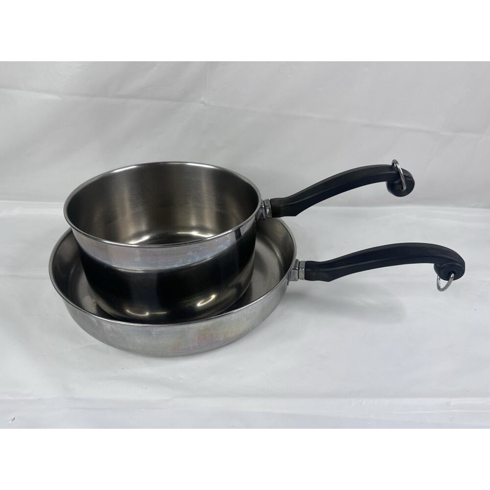 Farberware 10” Skillet Fry Pan Saucepan Stainless Steel Alum Clad Vintage